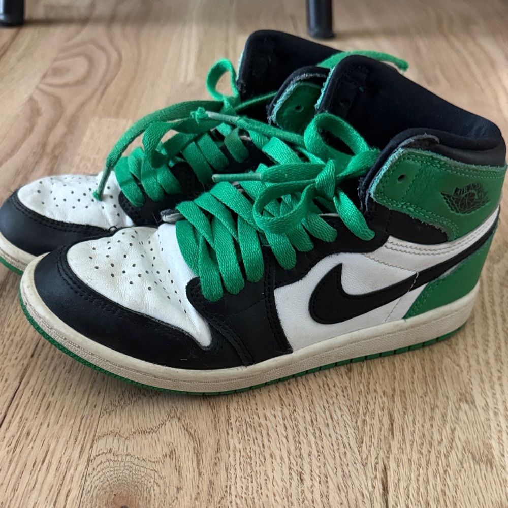 Jordan Kids Shoes in Green, Black, and White
